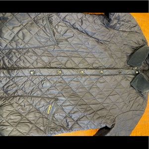 Mens Quilted Barbour Coat Navy Blue